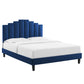 Elise Queen Performance Velvet Platform Bed, MOD-6692 FredCo
