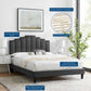 Elise Queen Performance Velvet Platform Bed, MOD-6692 FredCo