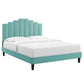 Elise Queen Performance Velvet Platform Bed, MOD-6692 FredCo