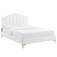 Elise Queen Performance Velvet Platform Bed, MOD-6693 FredCo