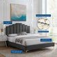 Elise Queen Performance Velvet Platform Bed, MOD-6693 FredCo