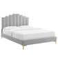 Elise Queen Performance Velvet Platform Bed, MOD-6693 FredCo
