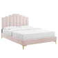 Elise Queen Performance Velvet Platform Bed, MOD-6693 FredCo