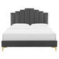 Elise Queen Performance Velvet Platform Bed, MOD-6693 FredCo