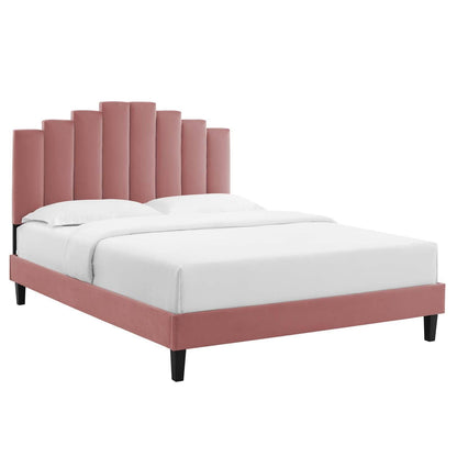 Elise Twin Performance Velvet Platform Bed, MOD-6876 FredCo