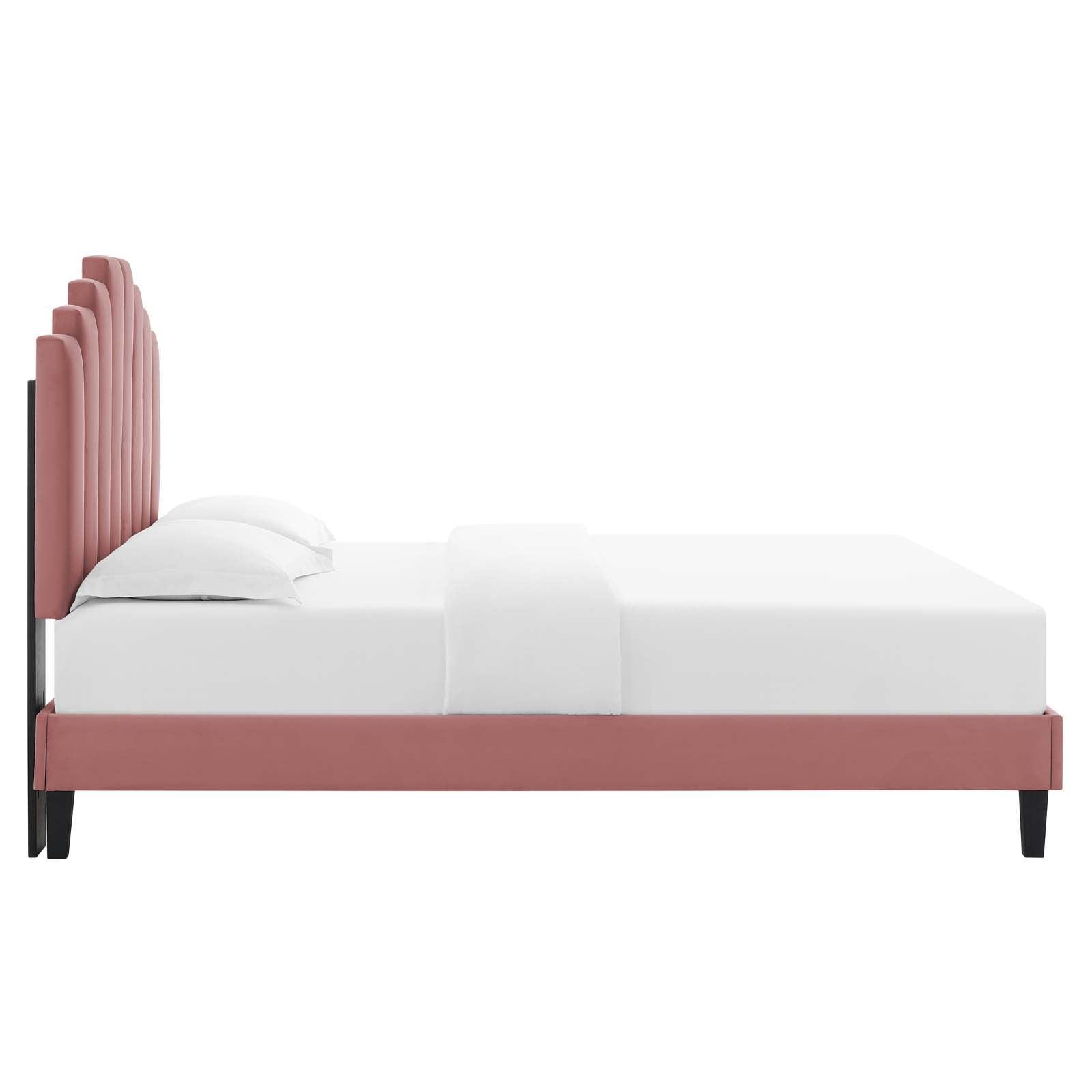 Elise Twin Performance Velvet Platform Bed, MOD-6876 FredCo
