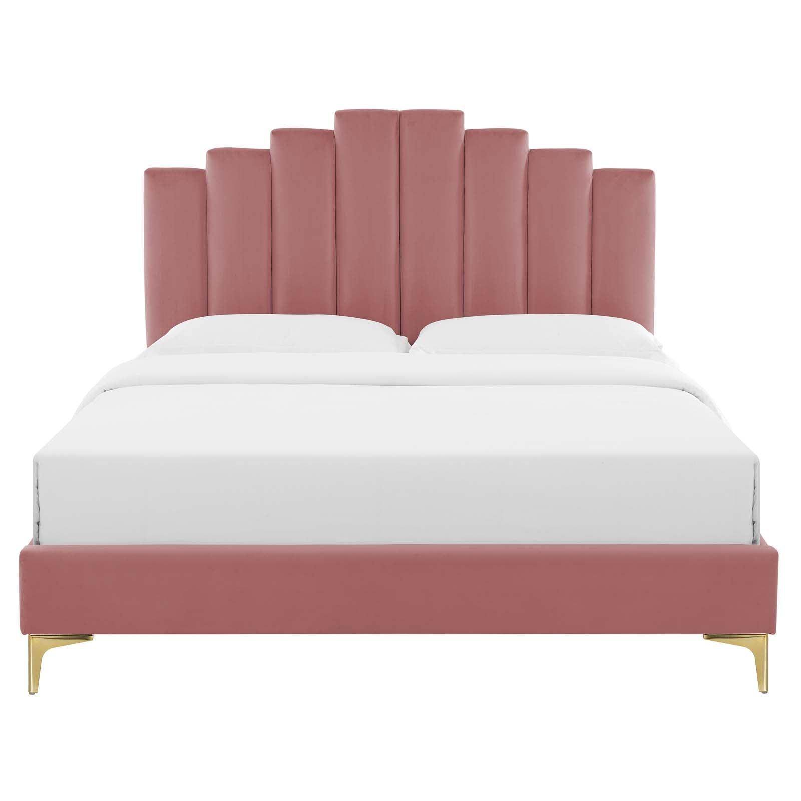 Elise Twin Performance Velvet Platform Bed, MOD-6879 FredCo