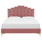 Elise Twin Performance Velvet Platform Bed, MOD-6879 FredCo