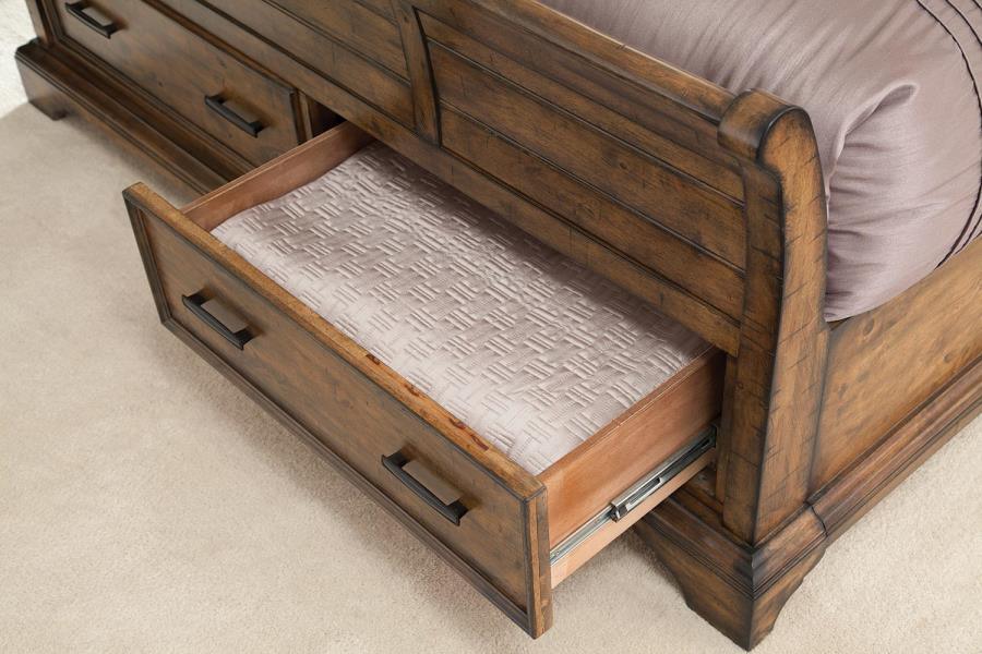 Elk Grove Storage Bedroom Set Vintage Bourbon Coaster Queen, 4 Piece FredCo