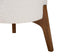 Elkie Japandi Cream Boucle Fabric and Walnut Brown Finished Wood Ottoman Footstool FredCo