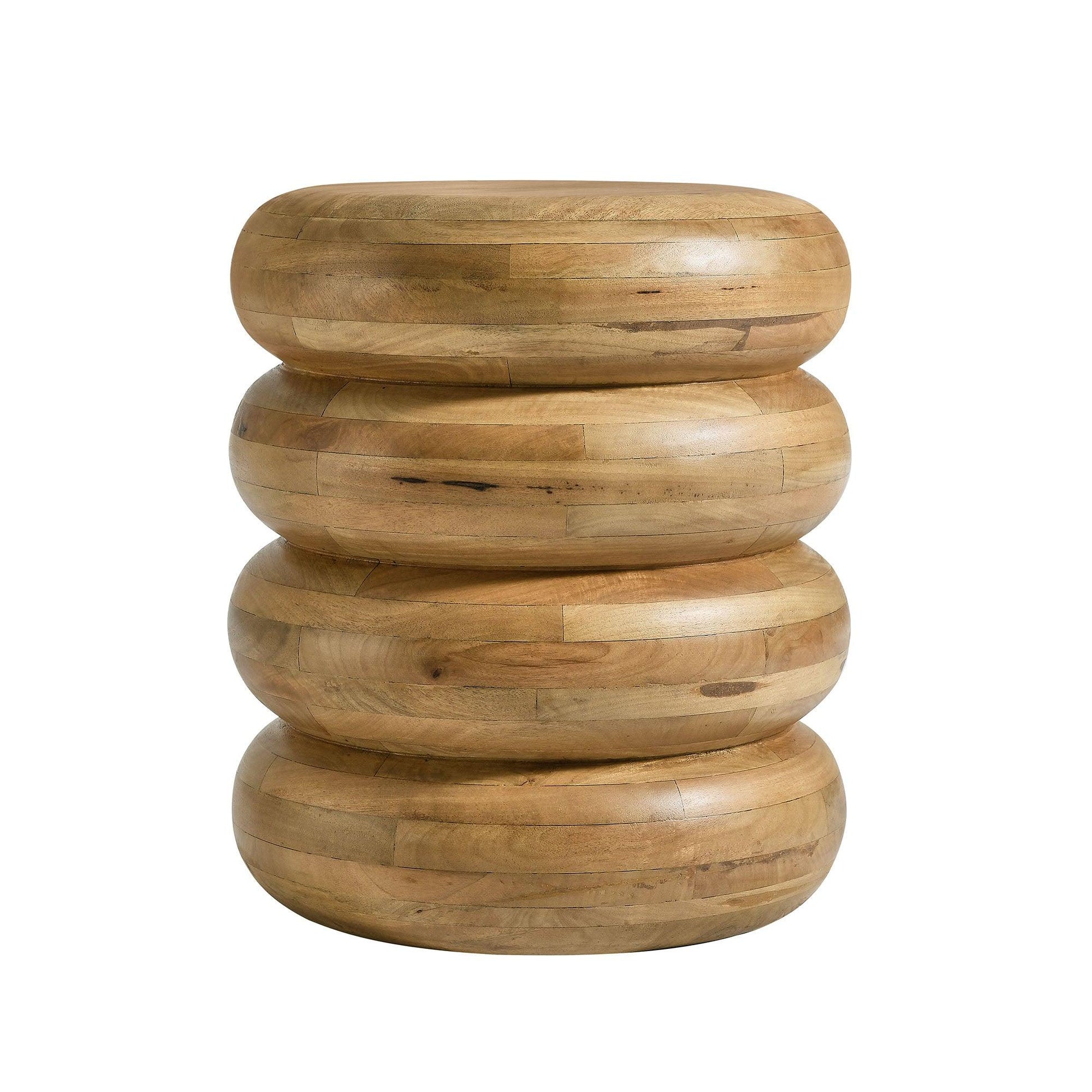 Ellery Round Stacked Wood Side Table by Modway FredCo