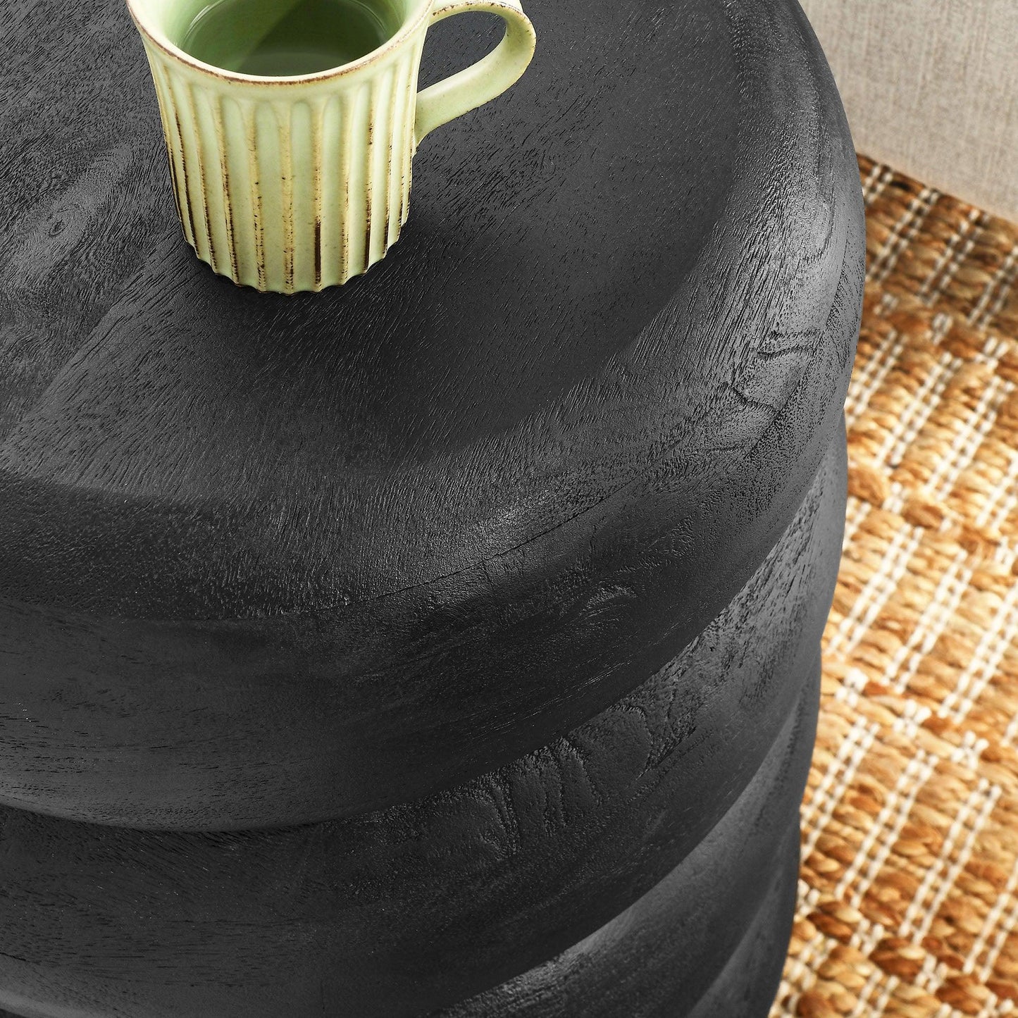 Ellery Round Stacked Wood Side Table by Modway FredCo