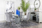 Ellie 5-piece Cylinder Pedestal Dining Room Set Mirror and Grey 115551-S5G Coaster FredCo