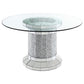 Ellie 5-piece Cylinder Pedestal Dining Room Set Mirror and Grey 115551-S5G Coaster FredCo