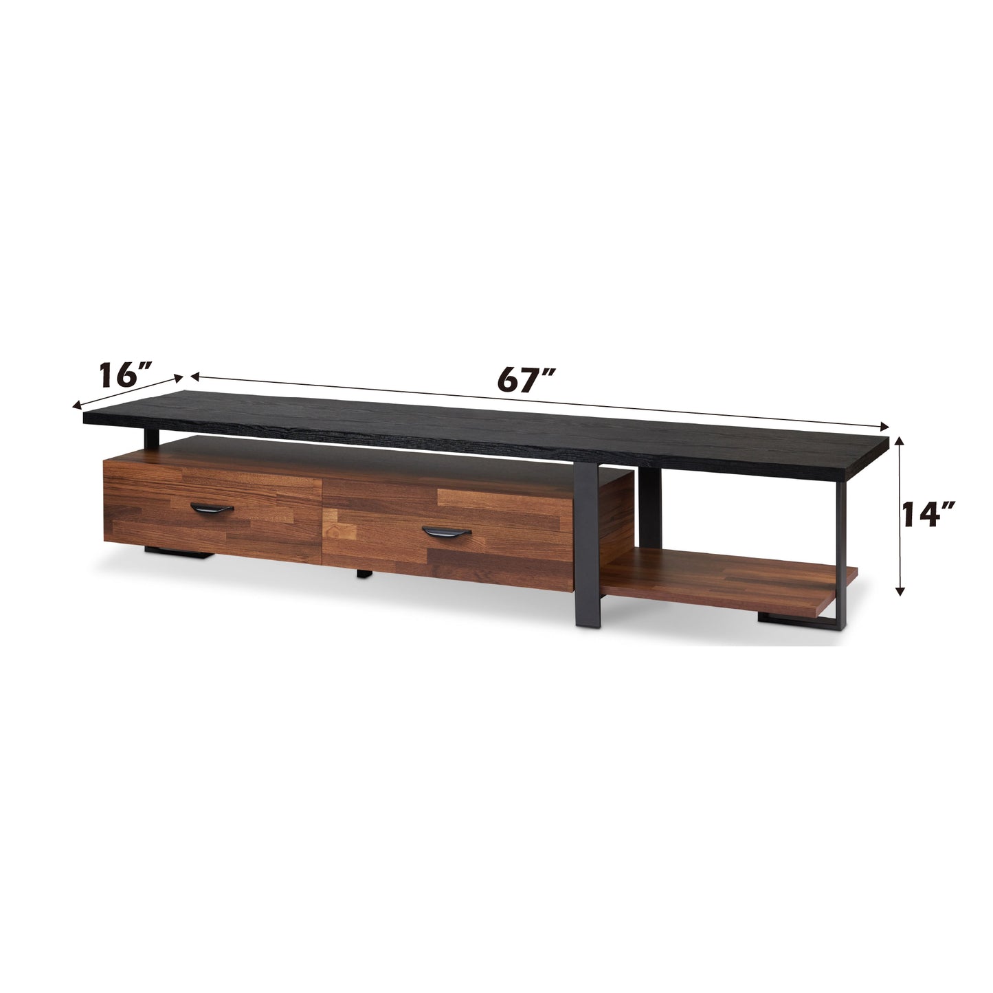 Elling Walnut & Black Finish TV Stand FredCo