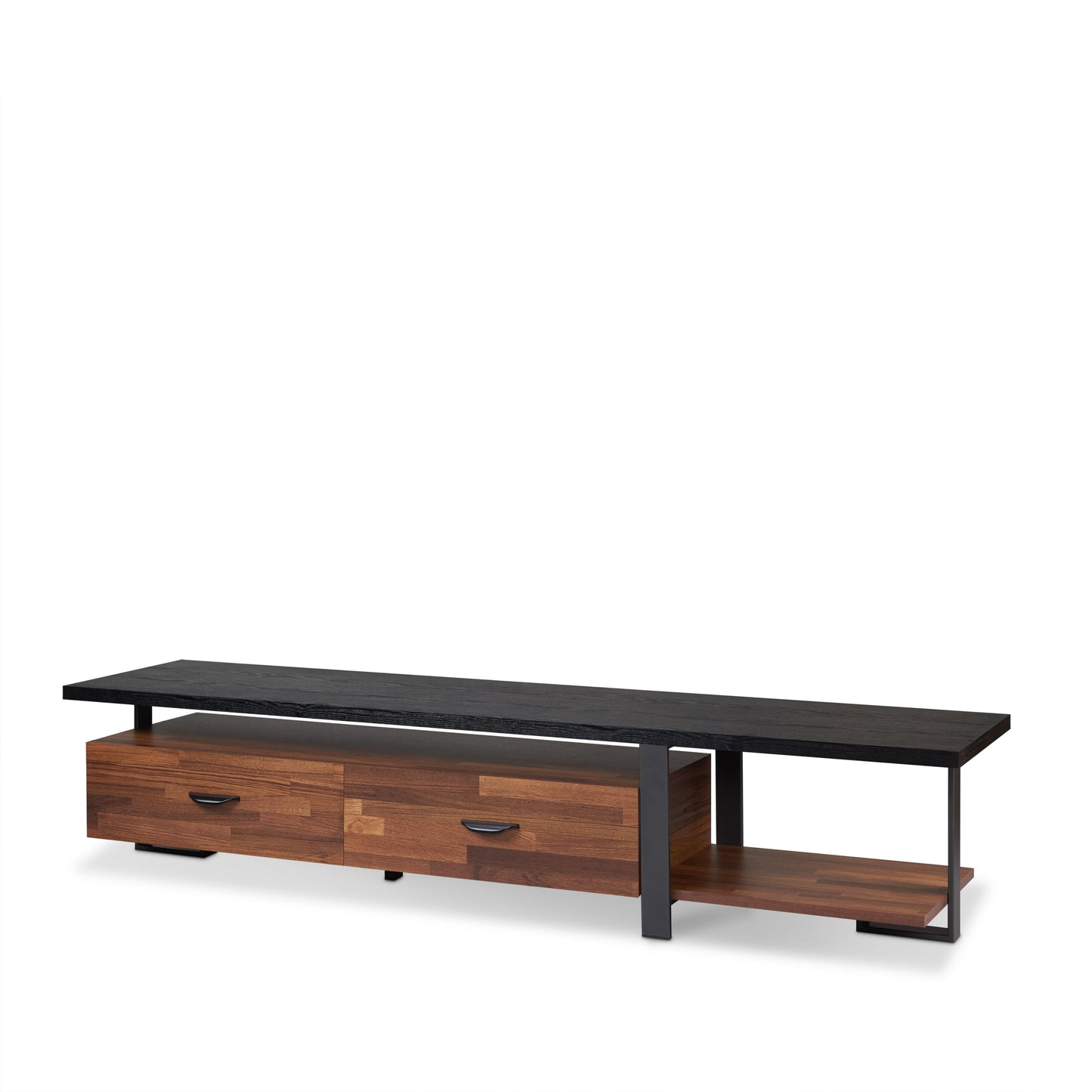 Elling Walnut & Black Finish TV Stand FredCo