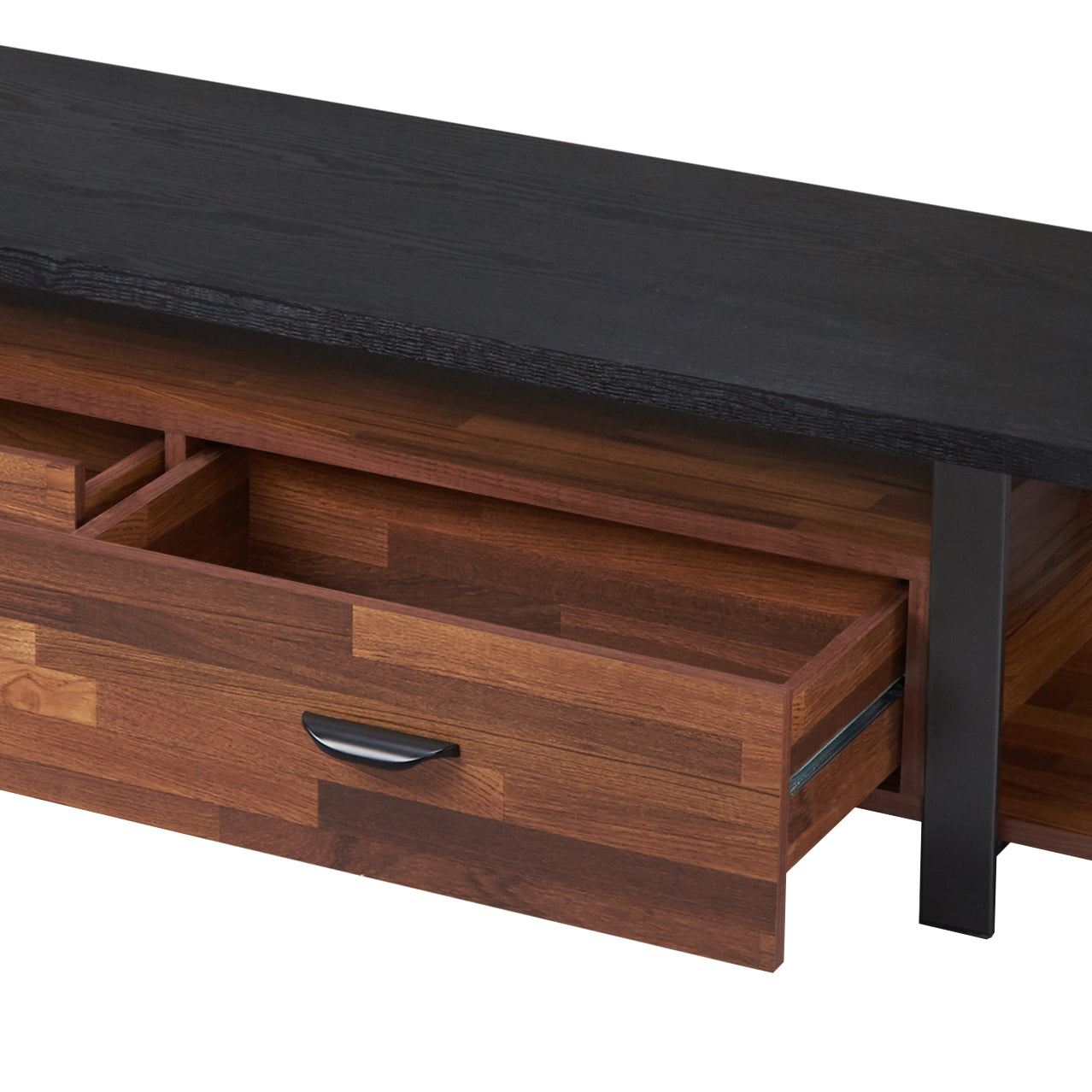 Elling Walnut & Black Finish TV Stand FredCo