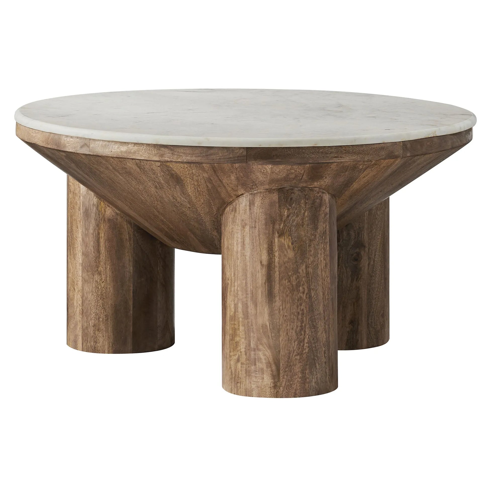 Ellison 33" Round Wood Coffee Table With Marble Top by Modway EEI-7146 FredCo