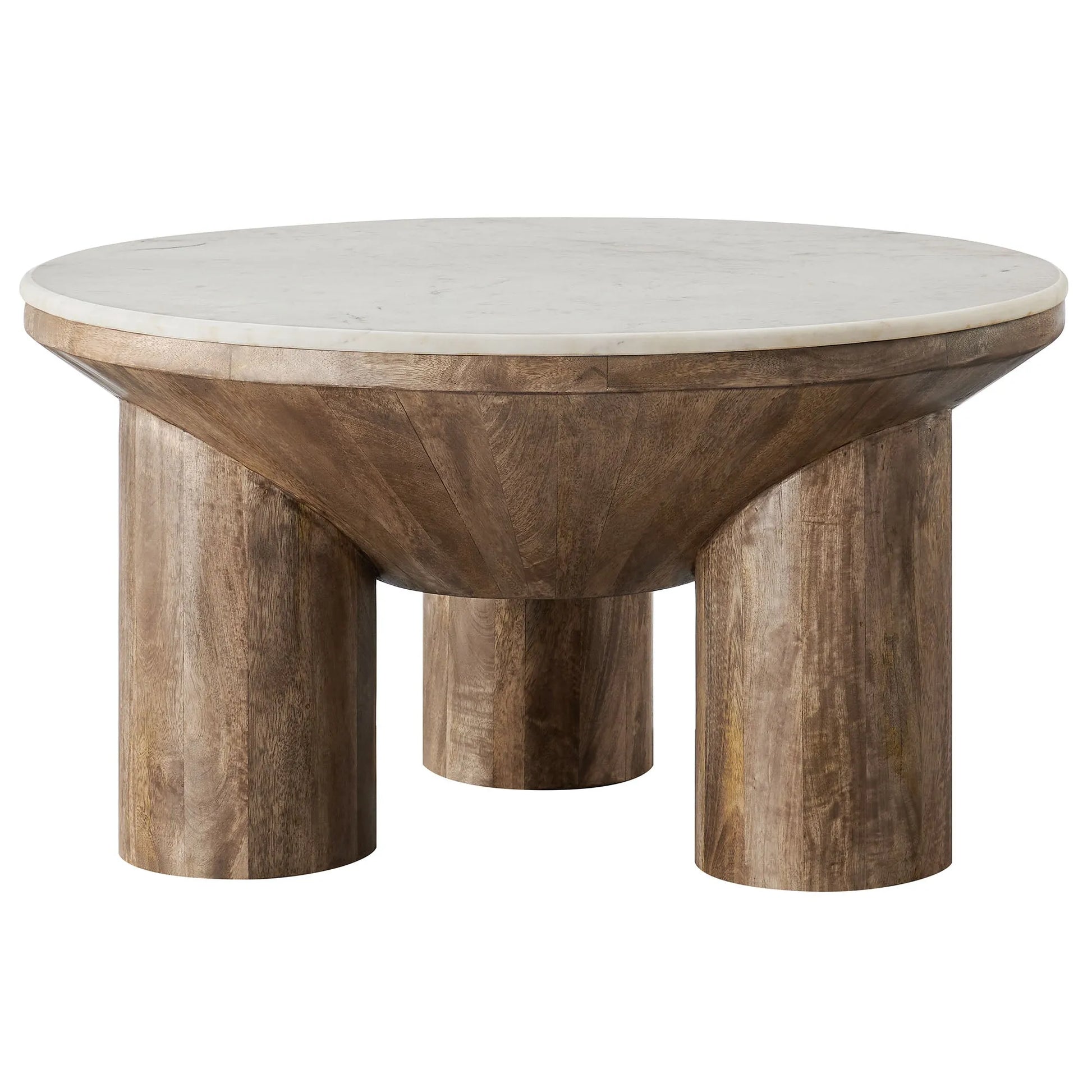 Ellison 33" Round Wood Coffee Table With Marble Top by Modway EEI-7146 FredCo