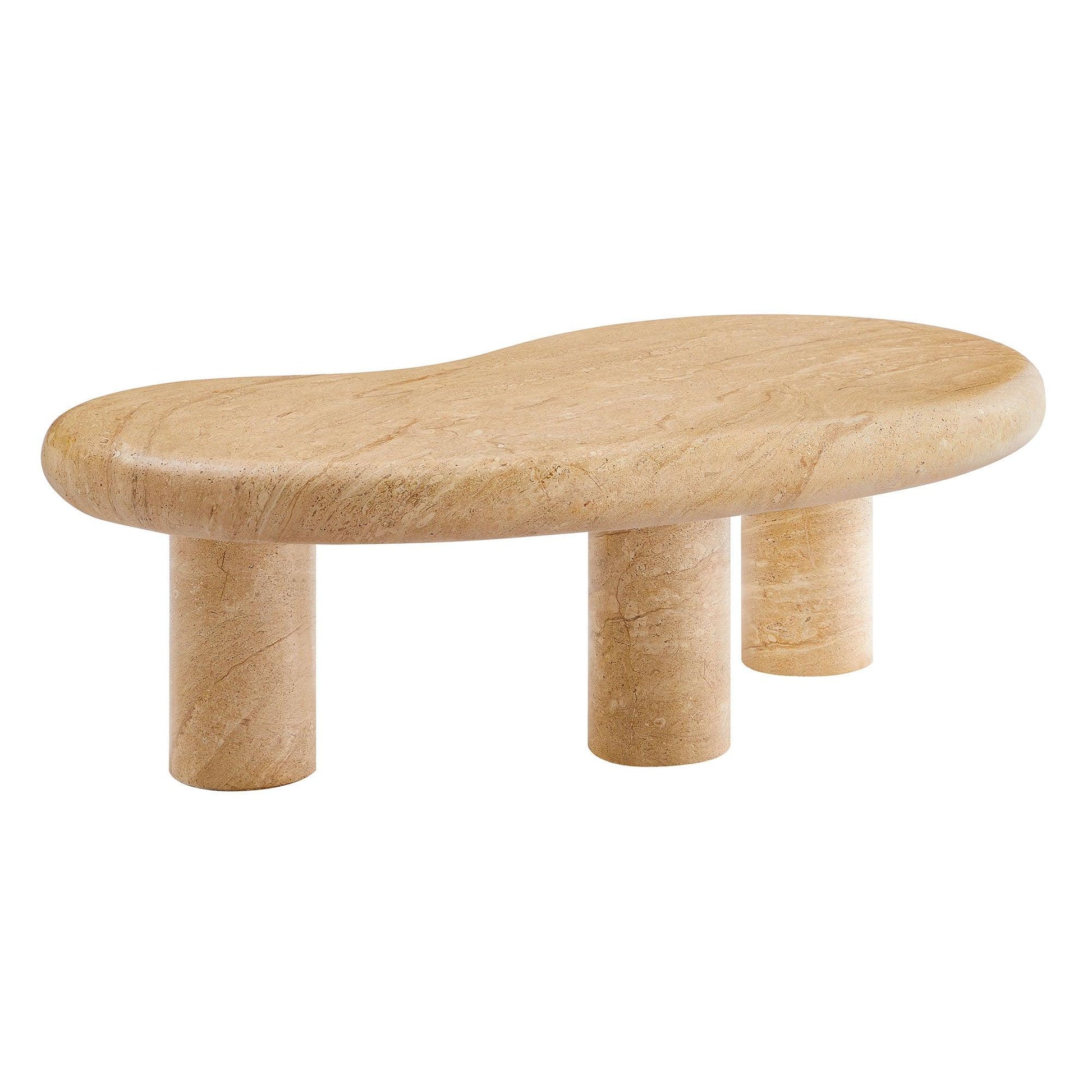 Elowen Indoor - Outdoor Patio Textured Faux Travertine Coffee Table by Modway FredCo