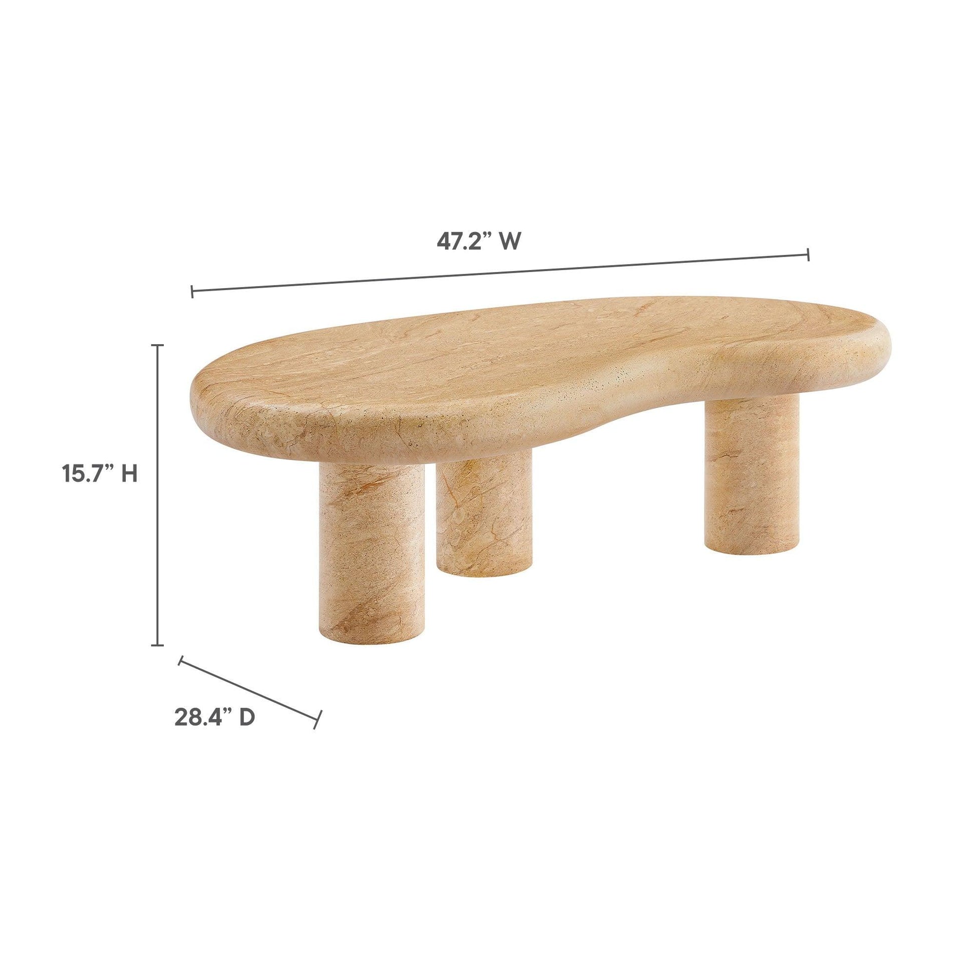 Elowen Indoor - Outdoor Patio Textured Faux Travertine Coffee Table by Modway FredCo