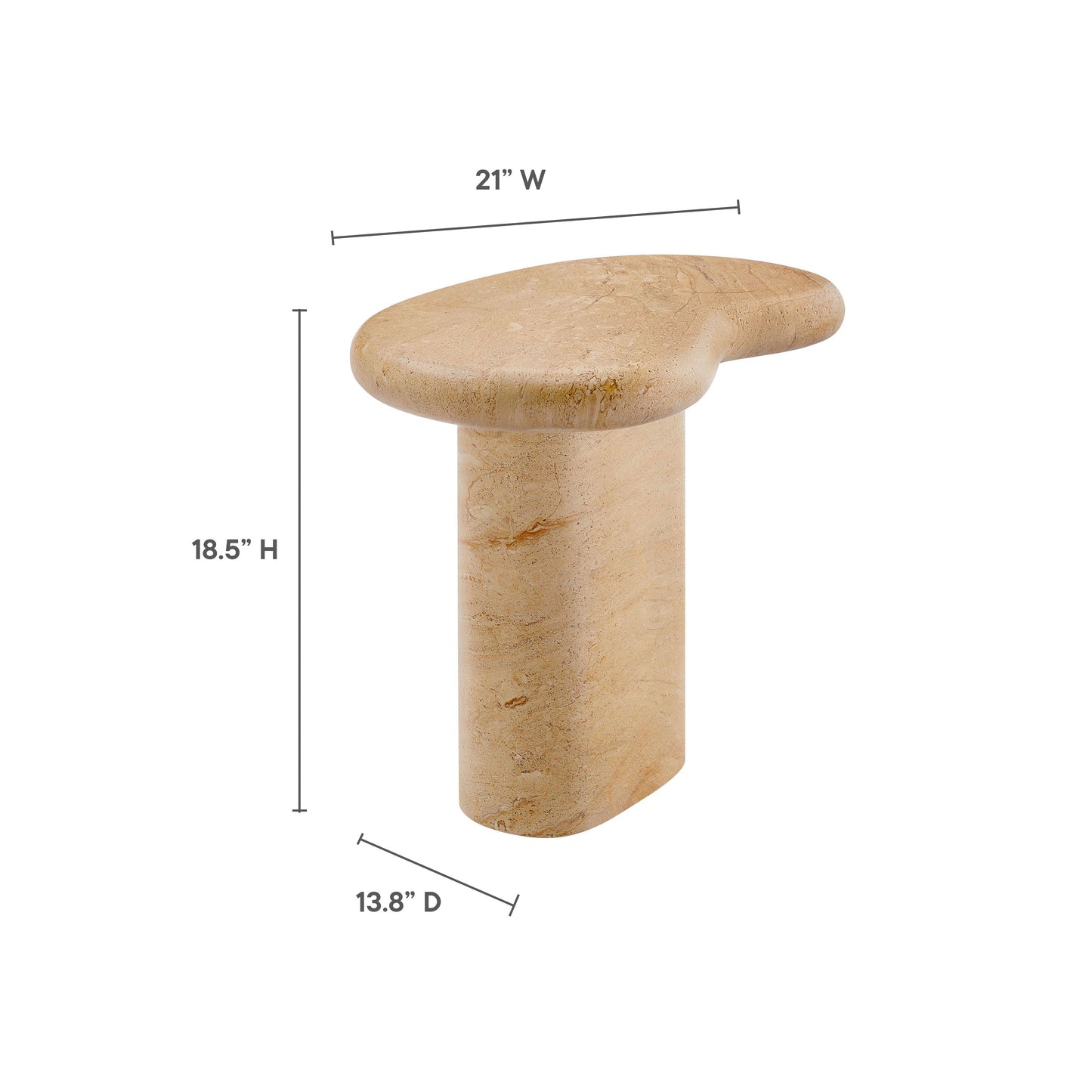 Elowen Indoor - Outdoor Patio Textured Faux Travertine Side Table by Modway FredCo