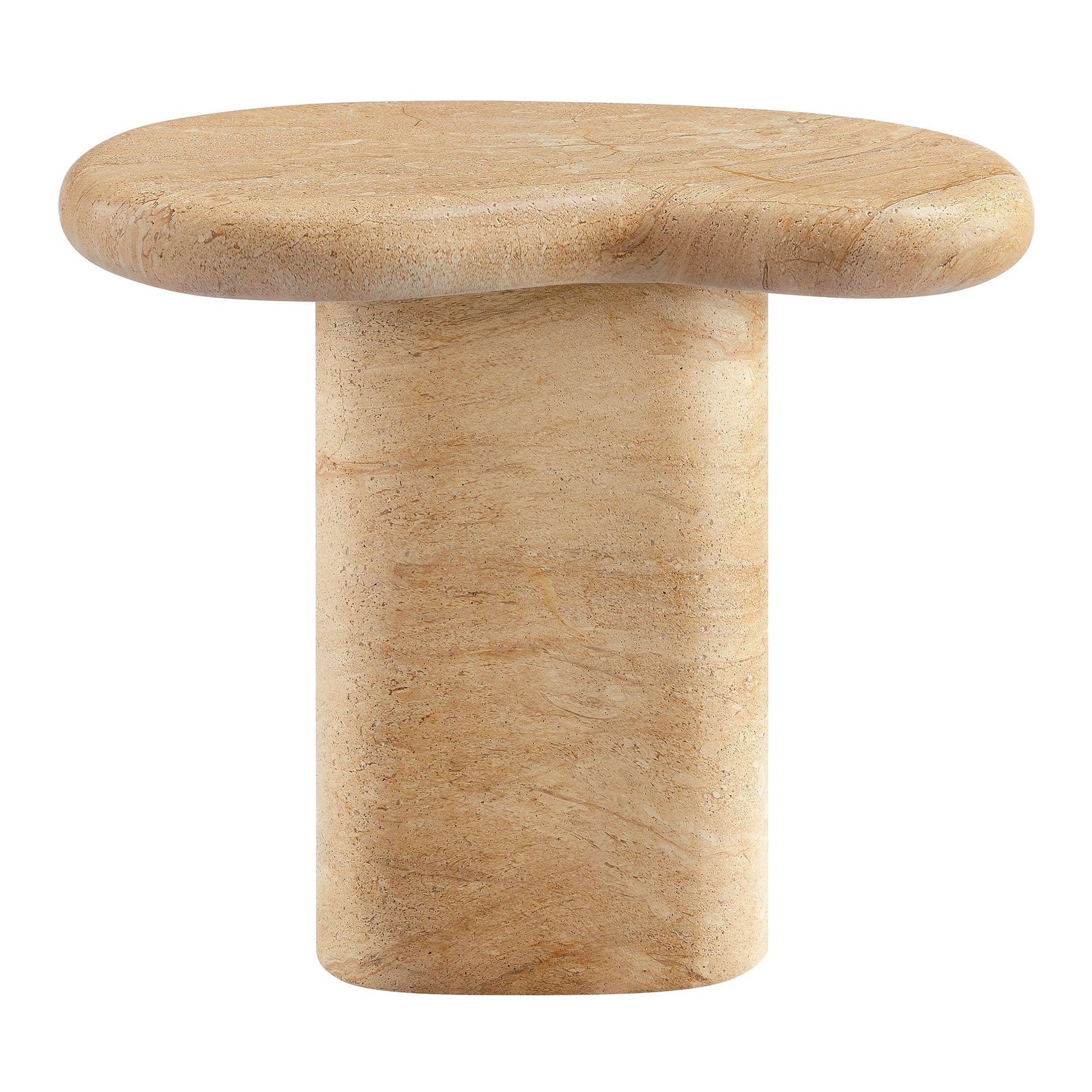 Elowen Indoor - Outdoor Patio Textured Faux Travertine Side Table by Modway FredCo