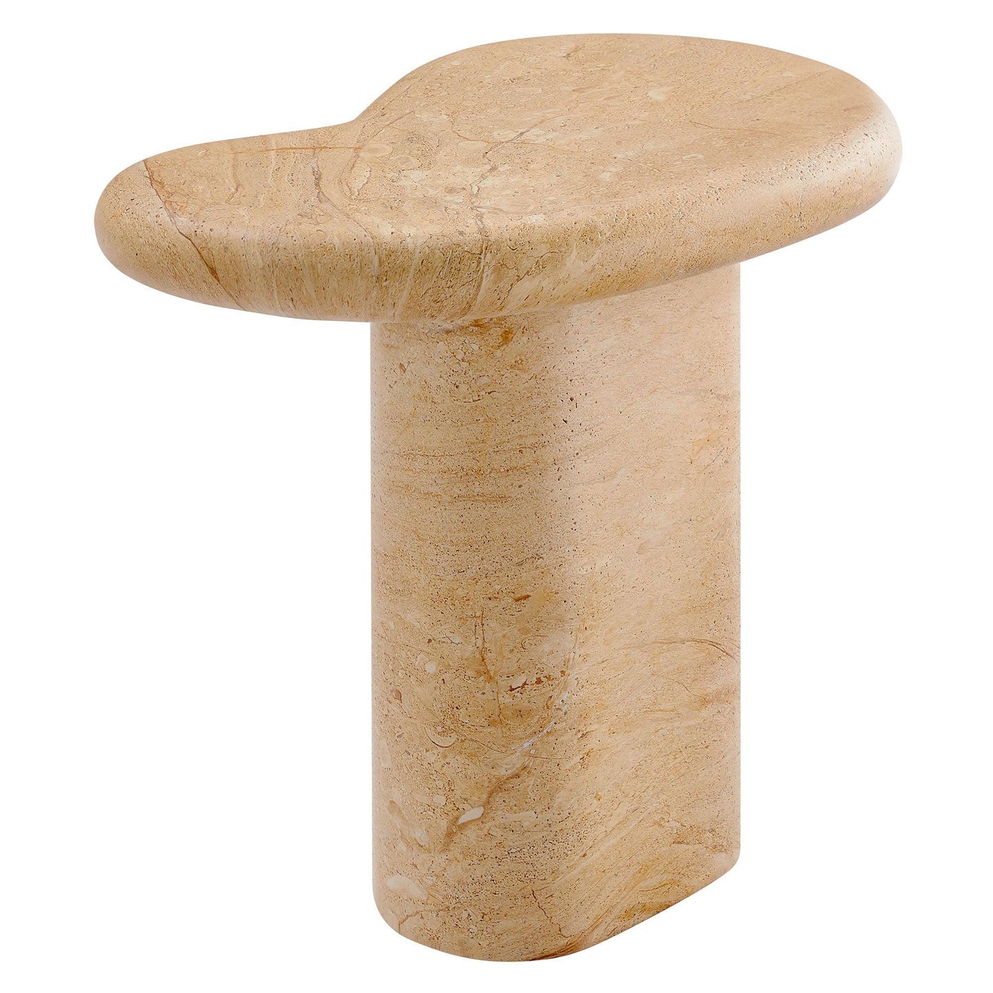Elowen Indoor - Outdoor Patio Textured Faux Travertine Side Table by Modway FredCo