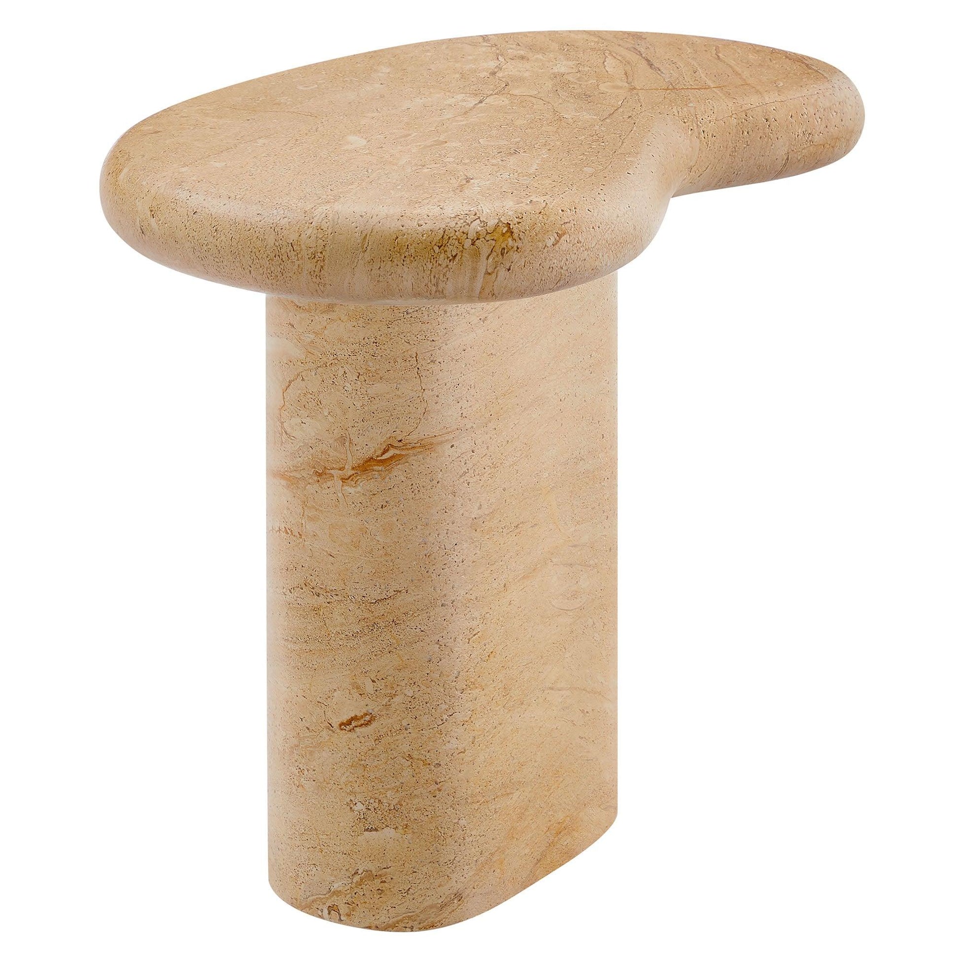 Elowen Indoor - Outdoor Patio Textured Faux Travertine Side Table by Modway FredCo