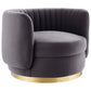 Embrace Tufted Performance Velvet Swivel Chair, EEI-4997 FredCo