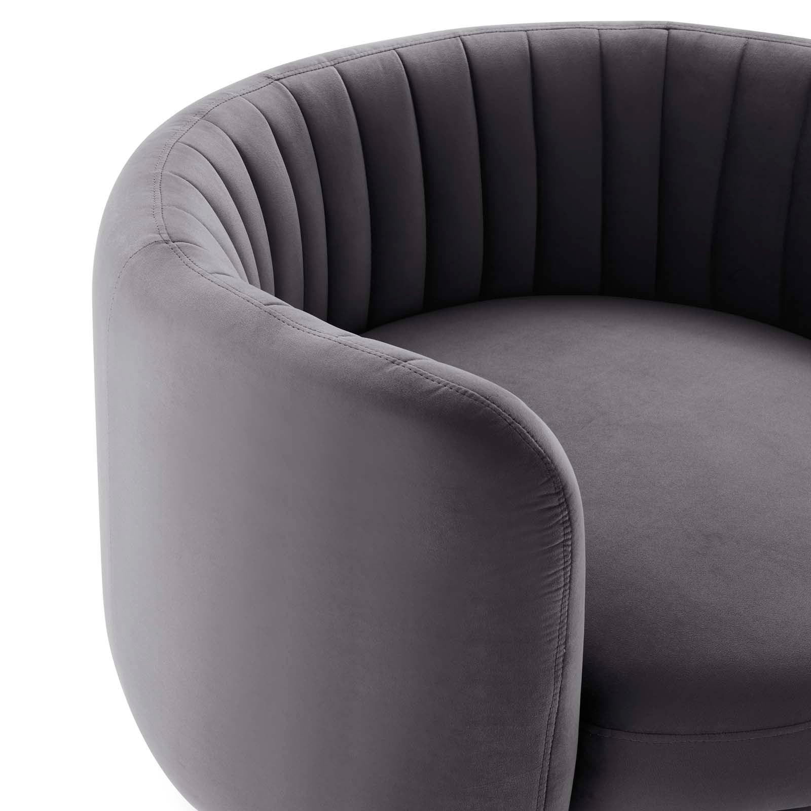 Embrace Tufted Performance Velvet Swivel Chair, EEI-4997 FredCo