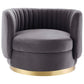 Embrace Tufted Performance Velvet Swivel Chair, EEI-4997 FredCo