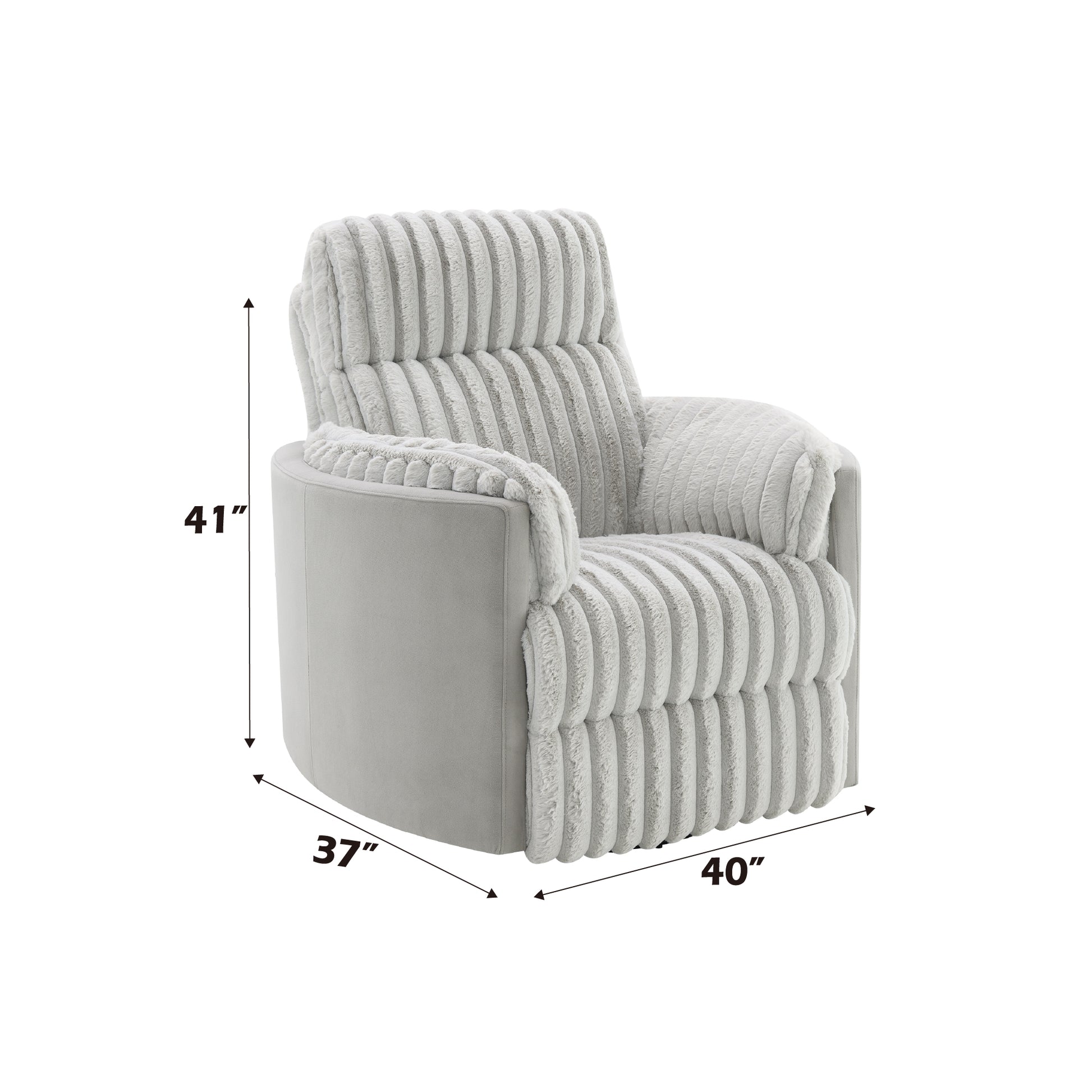 Emee Gray Corduroy Glider Recliner w/ Swivel FredCo