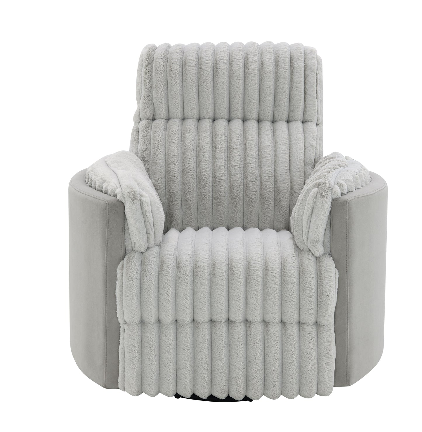 Emee Gray Corduroy Glider Recliner w/ Swivel FredCo