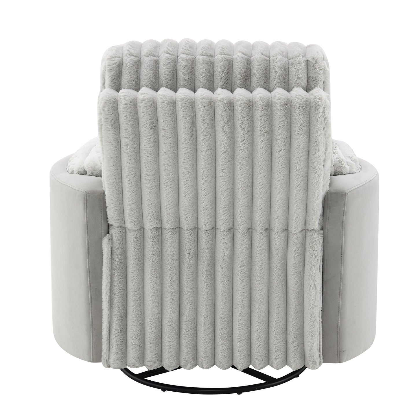 Emee Gray Corduroy Glider Recliner w/ Swivel FredCo