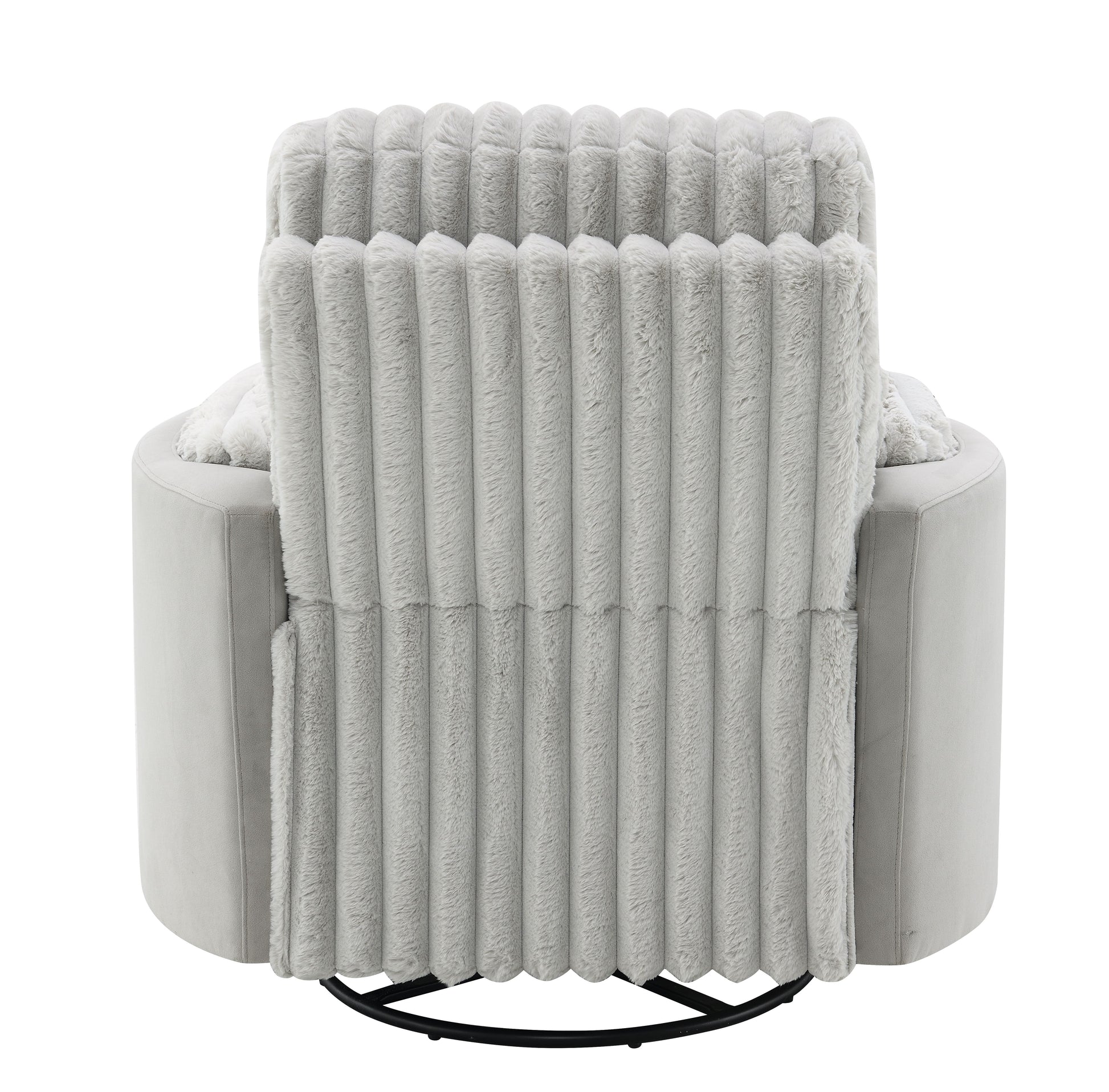 Emee Gray Corduroy Glider Recliner w/ Swivel FredCo