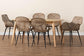 Emmali Modern Bohemian Greywashed Rattan and Natural Brown Finished Wood 7-Piece Dining Set FredCo
