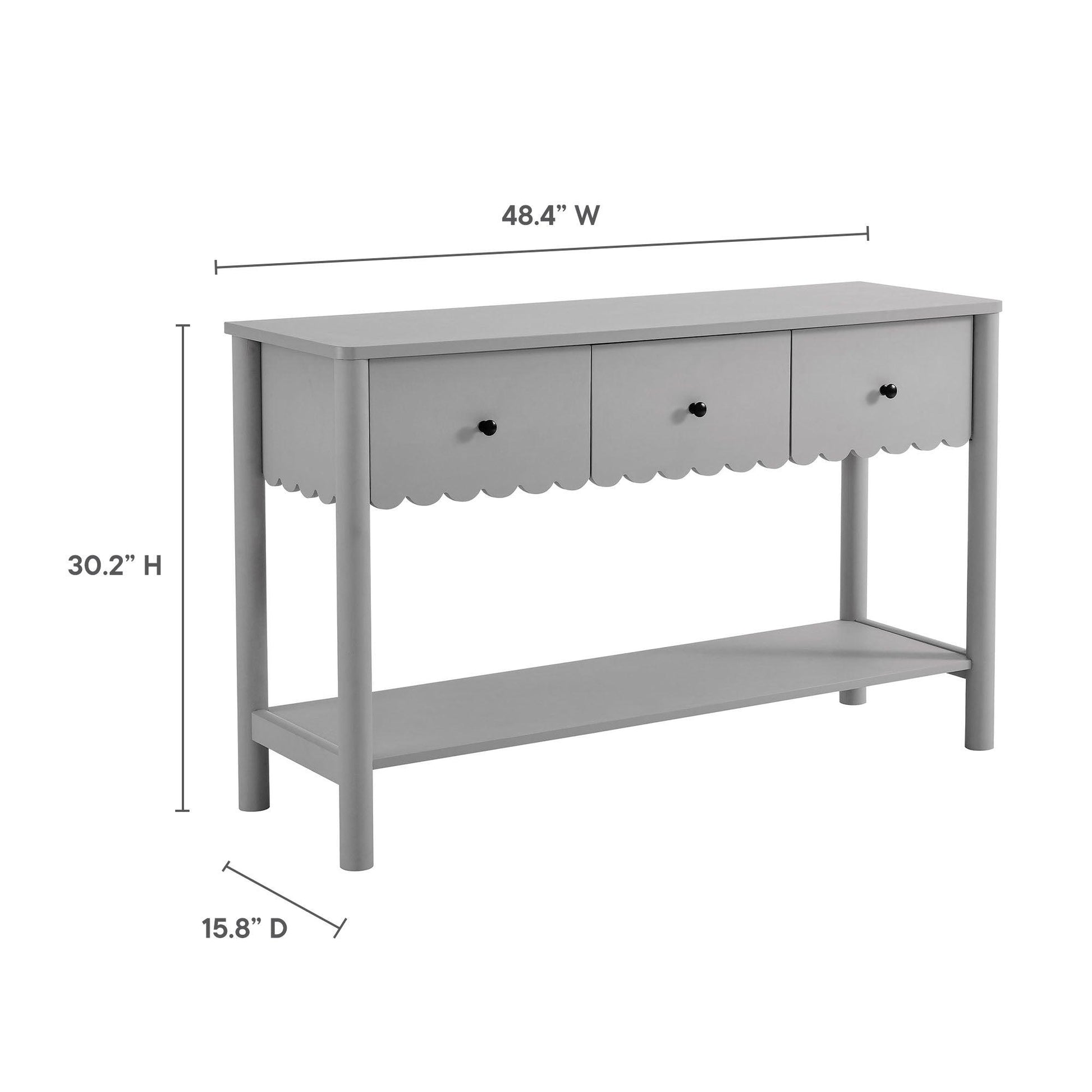 Emmeline 3-Drawer Scalloped Console Table by Modway FredCo