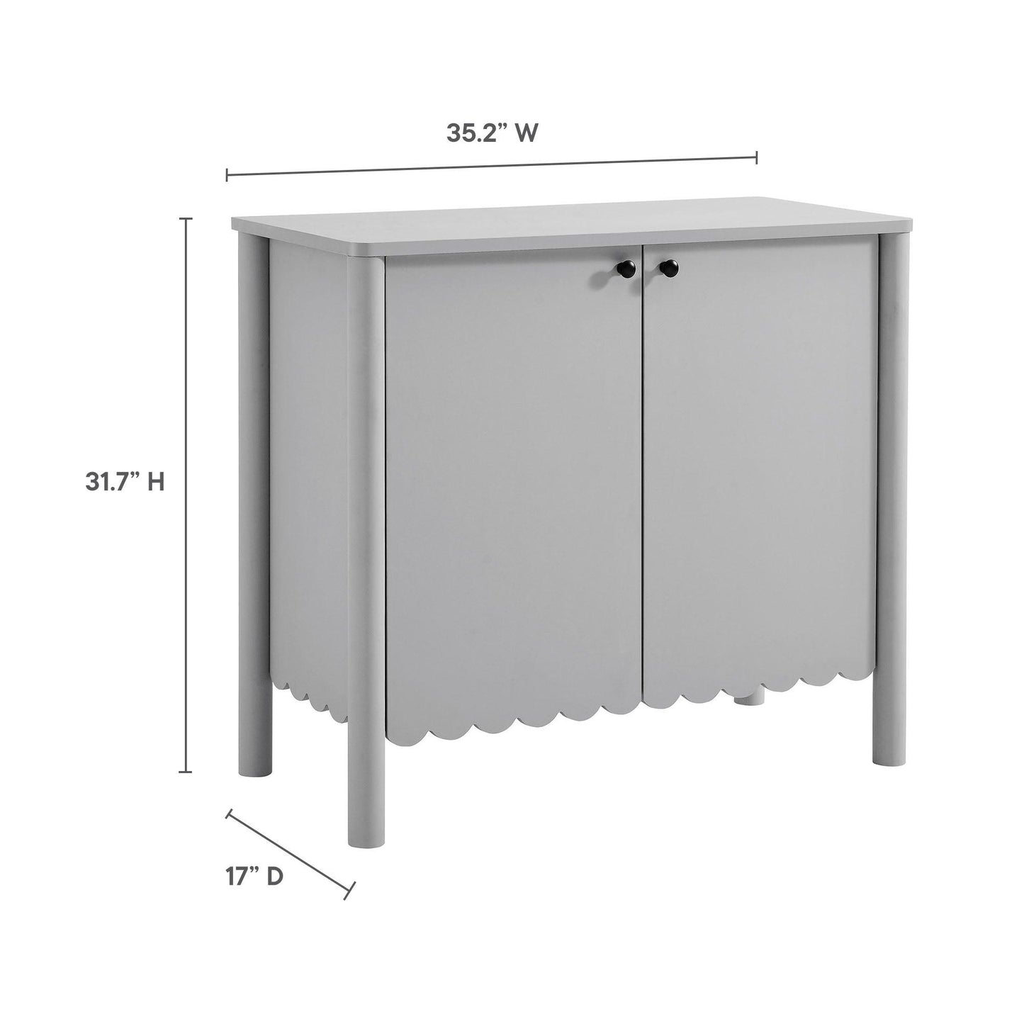 Emmeline 35" 2-Door Scalloped Sideboard Cabinet by Modway FredCo