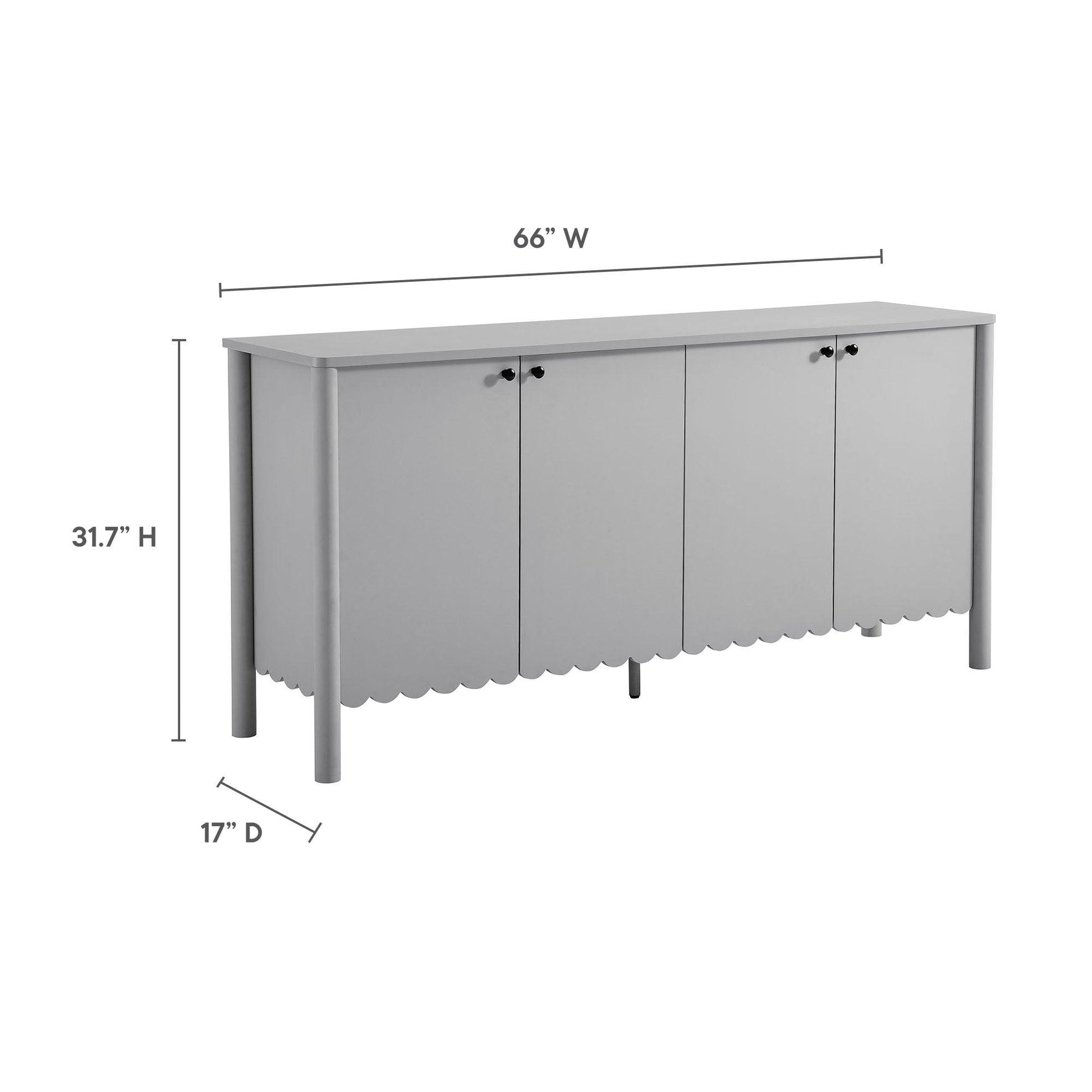Emmeline 66" 4-Door Scalloped Sideboard Cabinet by Modway FredCo