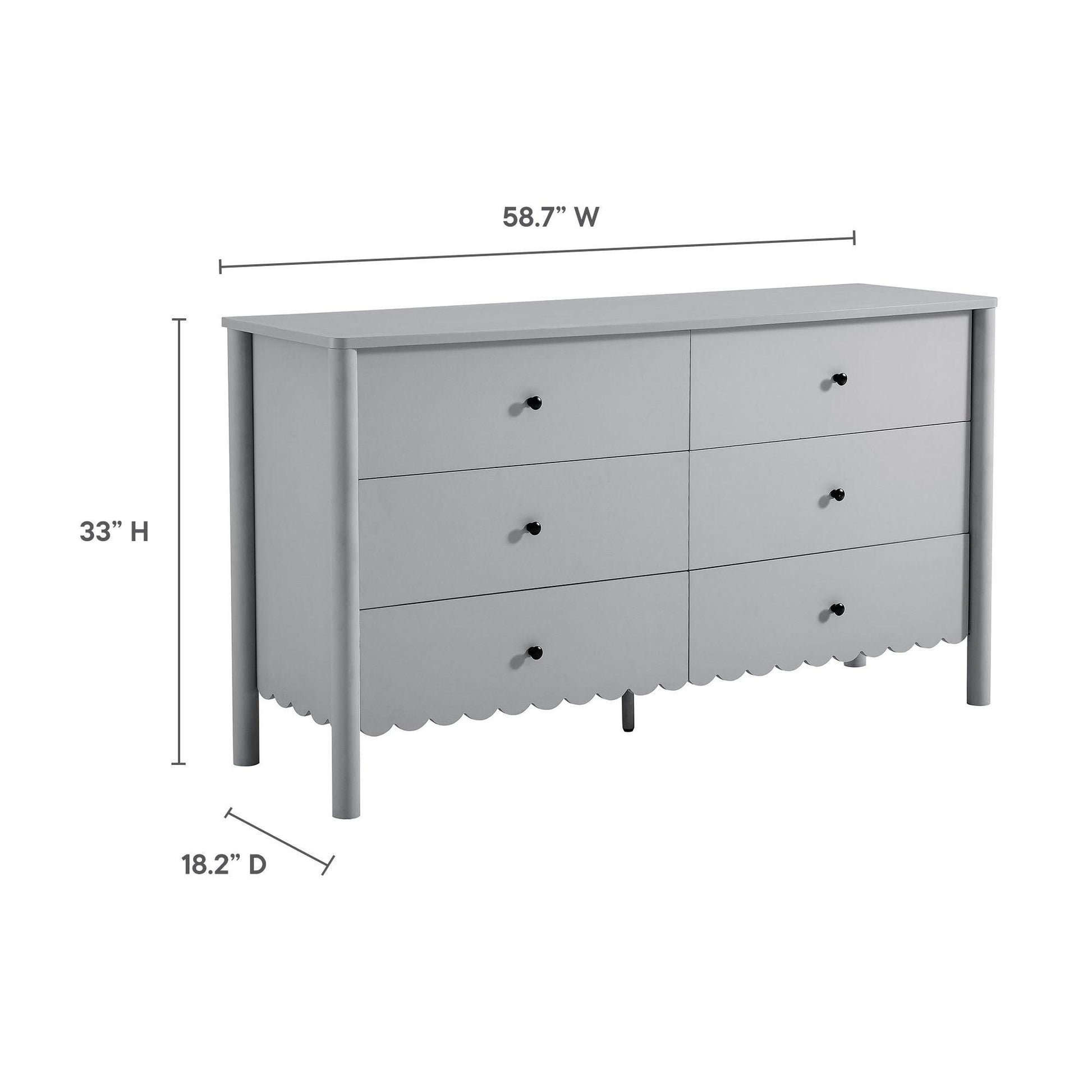 Emmeline Scalloped 6-Drawer Dresser by Modway FredCo