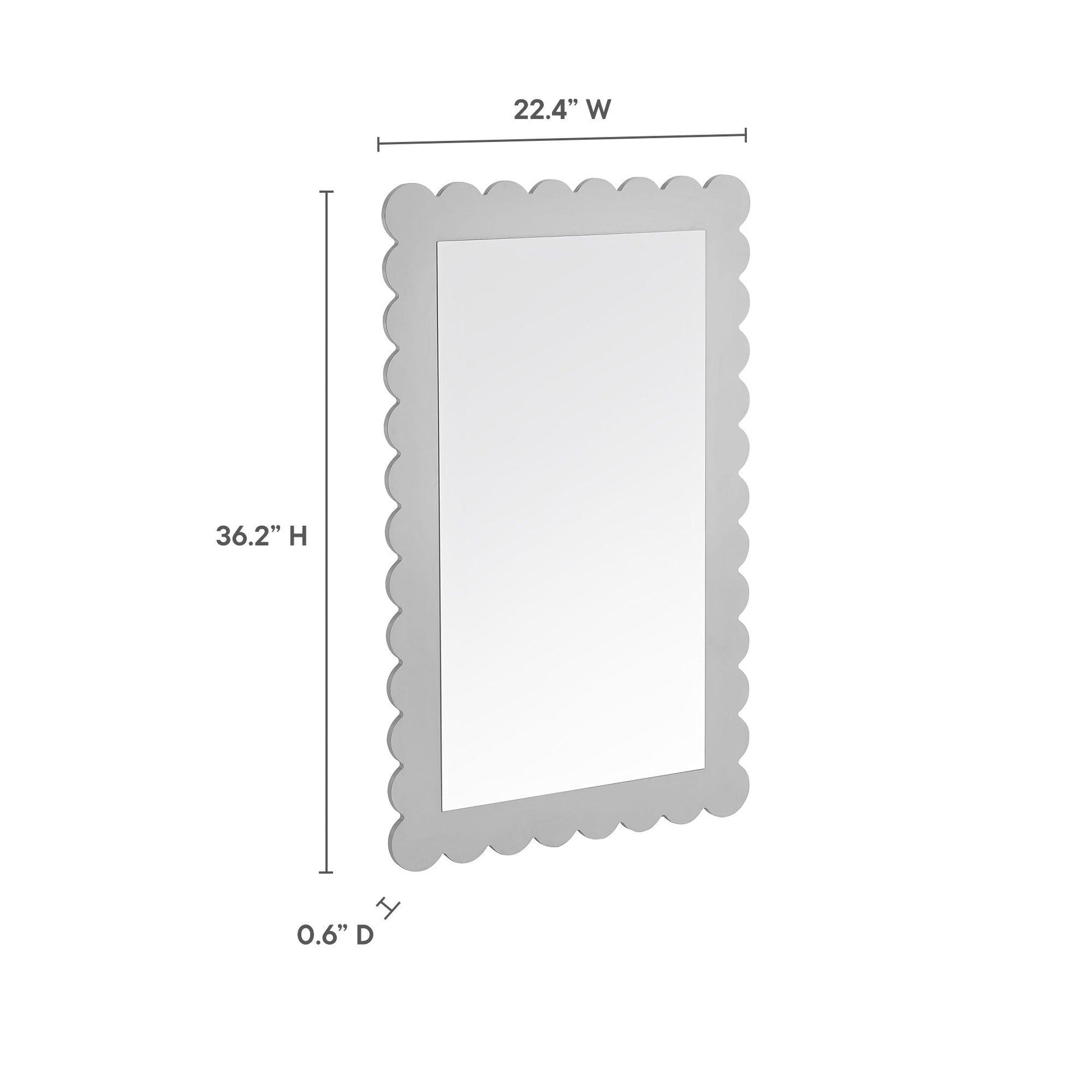 Emmeline Scalloped Rectangle Wall Mirror by Modway FredCo
