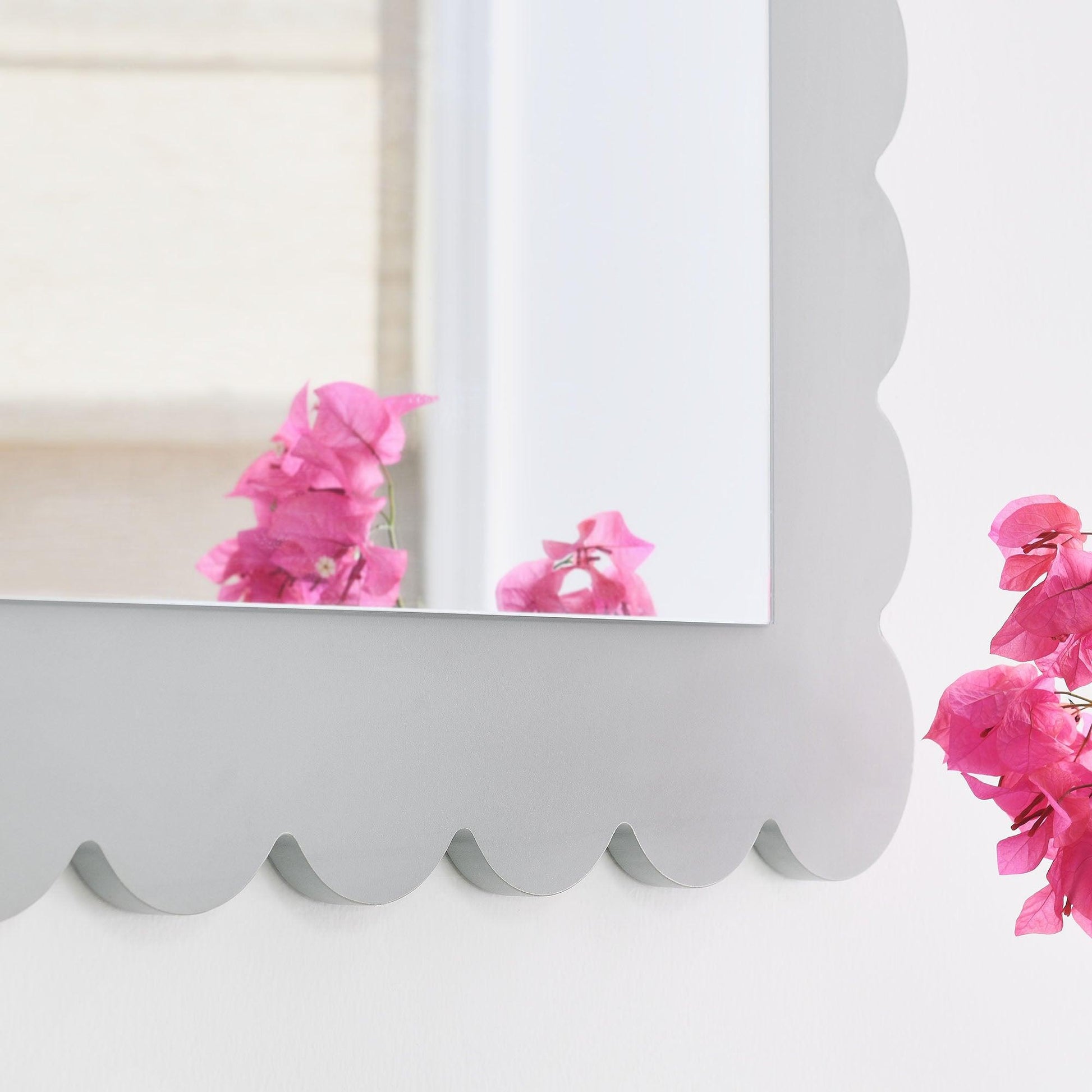 Emmeline Scalloped Rectangle Wall Mirror by Modway FredCo