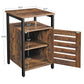 End Table with Cabinet Rustic Brown FredCo