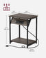 End Table with Charging Station Chestnut Brown and Black FredCo