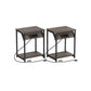 End Table with Charging Station Chestnut Brown and Black FredCo
