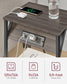 End Table with Charging Station Chestnut Brown and Black FredCo