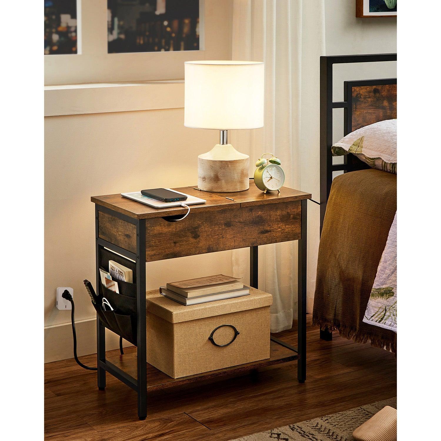 End Tables Set with USB Ports and Outlets FredCo