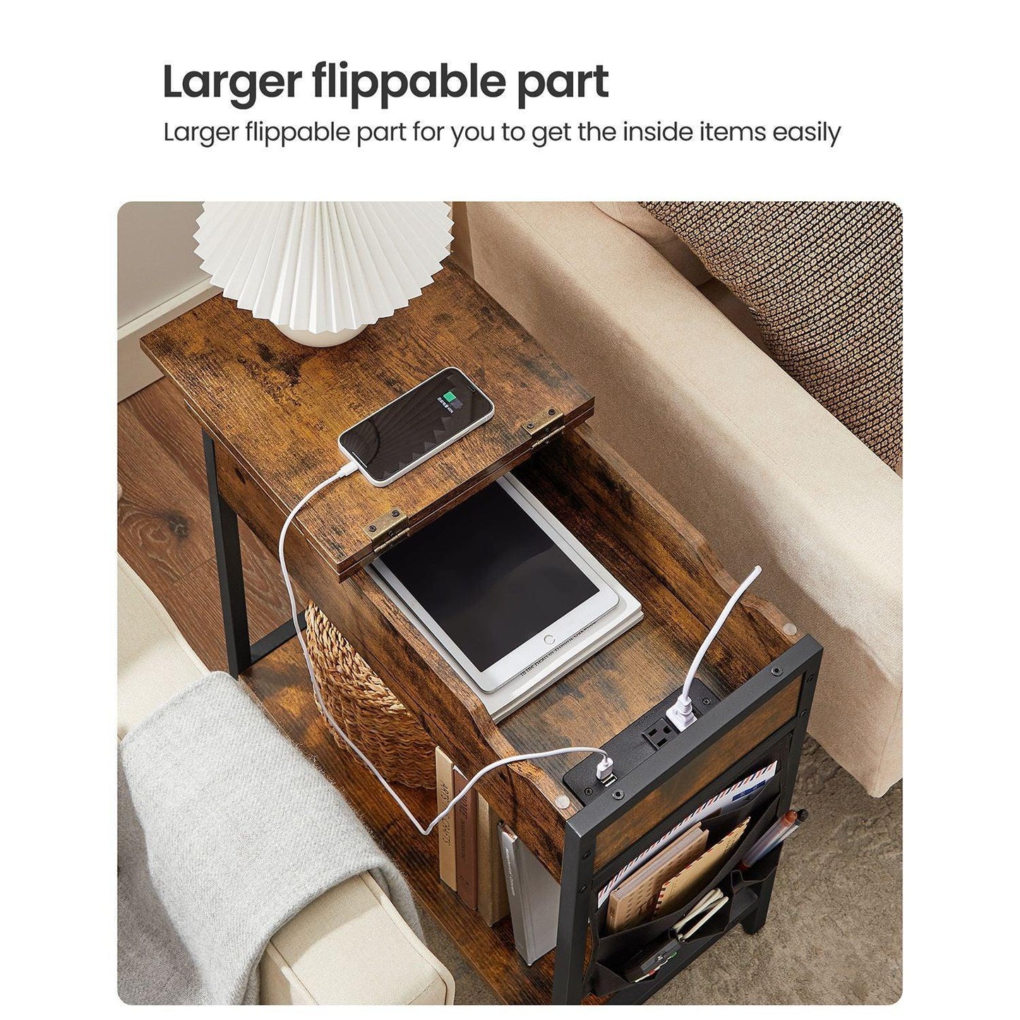End Tables Set with USB Ports and Outlets FredCo