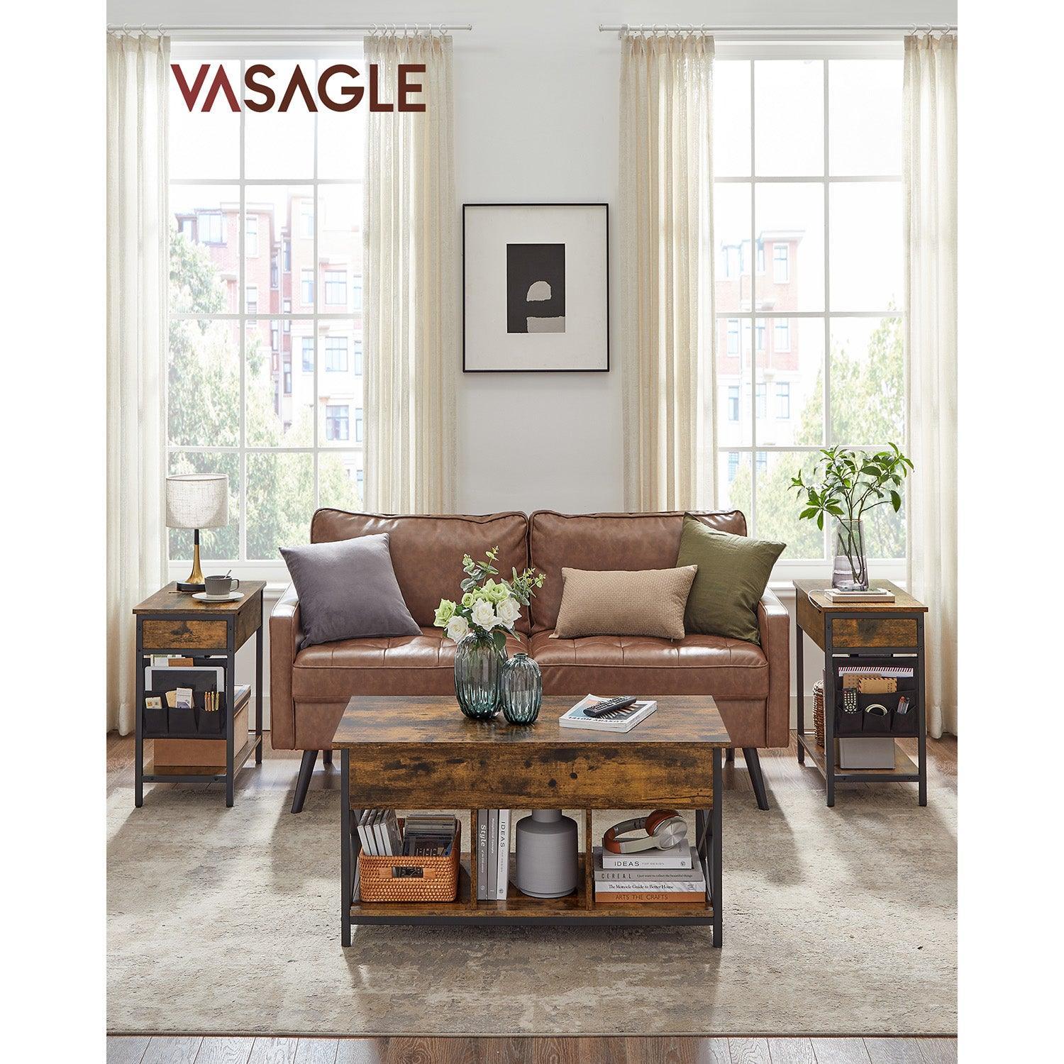 End Tables Set with USB Ports and Outlets FredCo